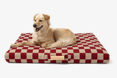 Red Checker Dog Bed with Cover