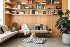 Gray Checker Dog Bed or Bed Cover