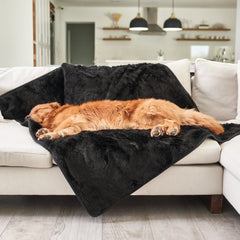 PupProtector Summer Short Fur Waterproof Throw Blanket - Midnight Black
