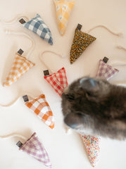 Modern Gingham Mouse Cat Toy