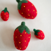 Red Strawberry Wool Cat Toys - Biscuit & Bell
