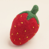 Red Strawberry Wool Dog Toy - Biscuit & Bell