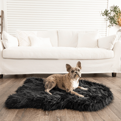 PupRug by Paw.com® Faux Fur Orthopedic Dog Bed - Curve Midnight Black