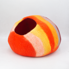 Whisker's Home Sunset Felt Cat Cave 100% New Zealand Wool