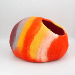 Whisker's Home Sunset Felt Cat Cave 100% New Zealand Wool