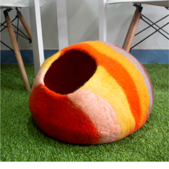 Whisker's Home Sunset Felt Cat Cave 100% New Zealand Wool