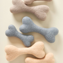 Neutral Woolbone Dog Toy - Biscuit & Bell