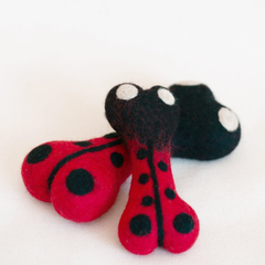 Ladybug Woolbone Dog Toy - Biscuit & Bell