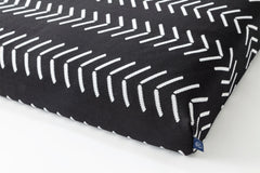 Black Chevron Boho Dog Bed or Bed Cover