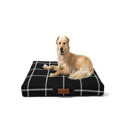 LAY LO Black Plaid Modern Dog Bed