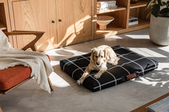 LAY LO Black Plaid Modern Dog Bed