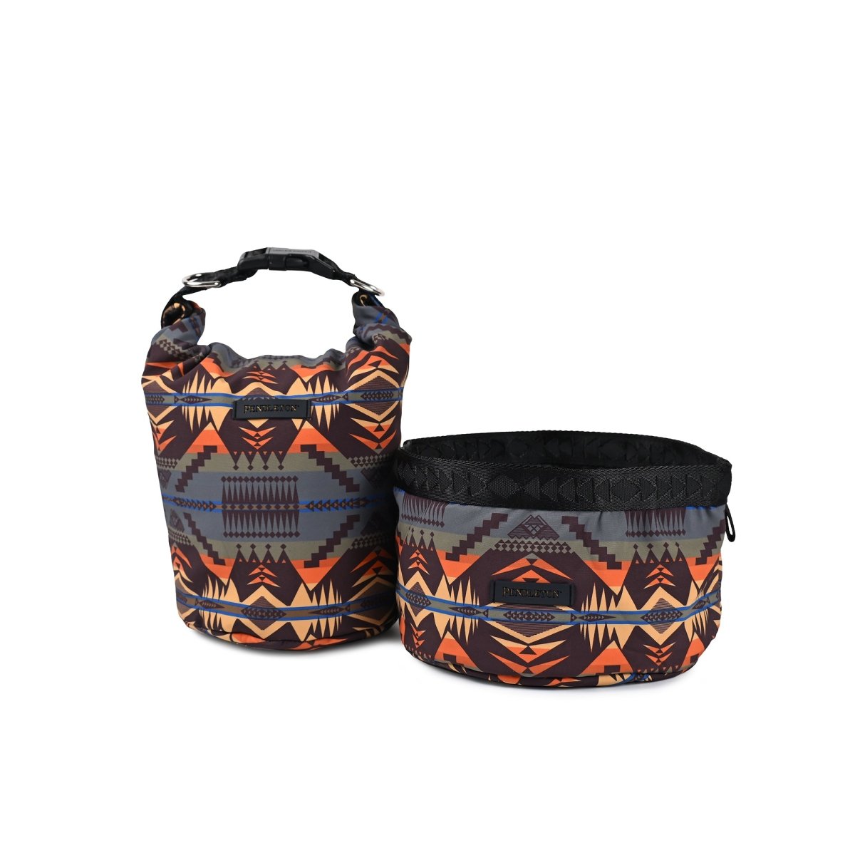 Pendleton Pet Travel Bowl & Food Bag Set - Biscuit & Bell