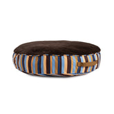 Round Stripe Pet Bed with Fur - Biscuit & Bell