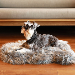 PupRug by Paw.com® Faux Fur Orthopedic Dog Bed - Curve Charcoal Grey