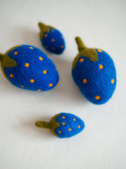BLUE STRAWBERRY WOOL DOG TOY - Biscuit & Bell