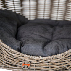 Huntley Pet Wicker Cat Shaped Play House Pet Bed with Cushion