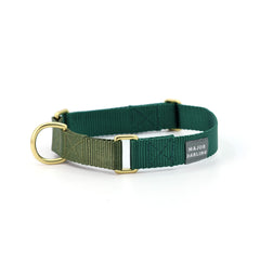 Forest + Olive Martingale Dog Collar