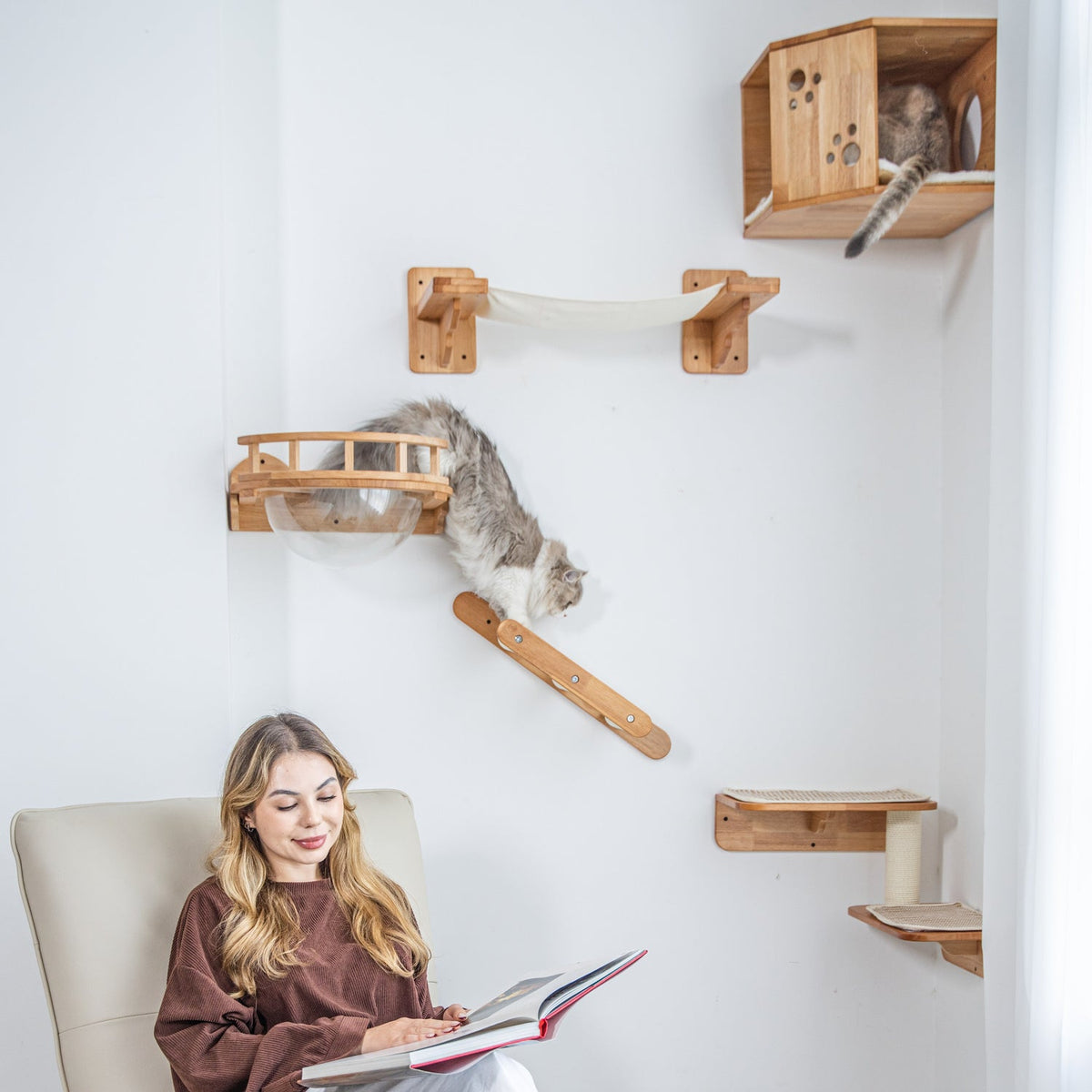 Corner Cat Wall Perch Set