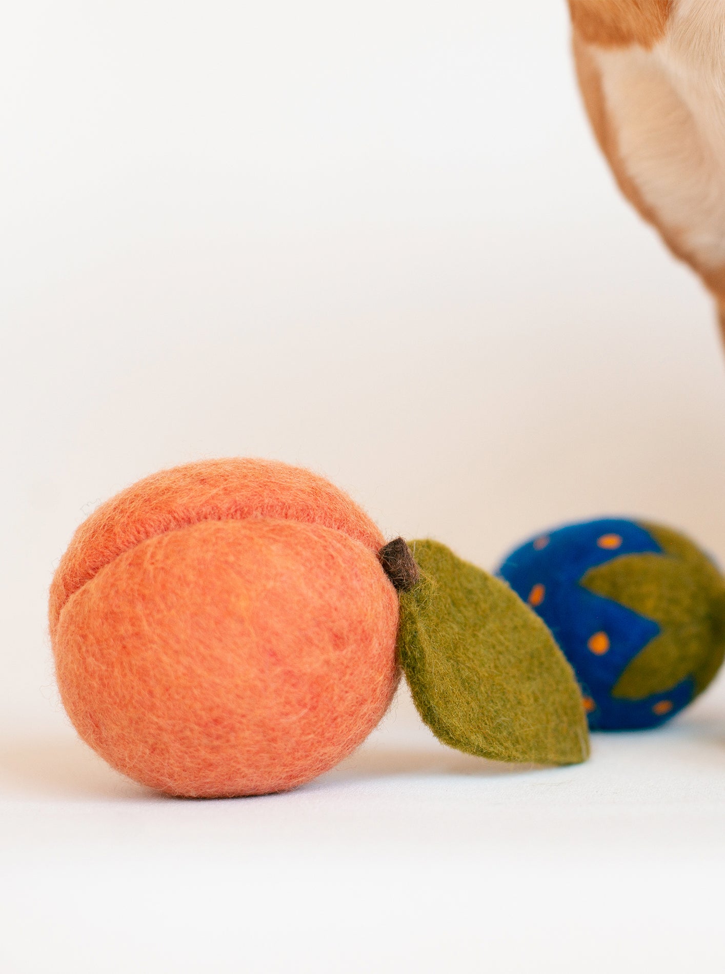 PEACH WOOL DOG & CAT TOY - Biscuit & Bell