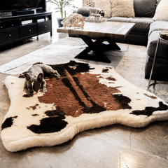 PupRug® Animal Print Memory Foam Dog Bed - Brown Faux Cowhide