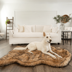 PupRug by Paw.com® Faux Fur Orthopedic Dog Bed - Curve Sable Tan