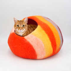 Whisker's Home Sunset Felt Cat Cave 100% New Zealand Wool