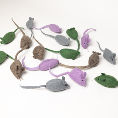 Handmade Stitched Wool Felt Mice Toy