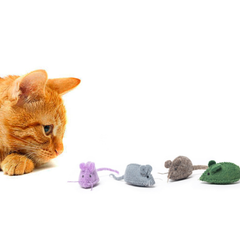 Handmade Stitched Wool Felt Mice Toy