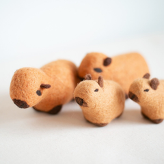 Capybara Wool Toy - Biscuit & Bell