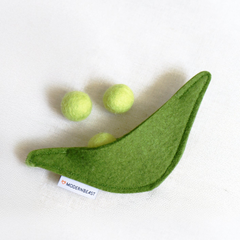 Pea Pod Wool Cat Enrichment Toy - Biscuit & Bell