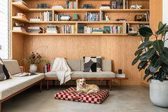 Red Checker Dog Bed with Cover