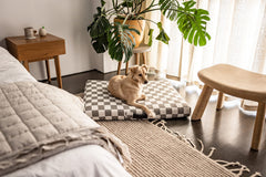 Gray Checker Dog Bed or Bed Cover