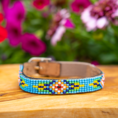 Sambboho Blue Vogue Beaded Cat Collar