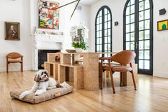 Tan Grid Dog Bed or Bed Cover